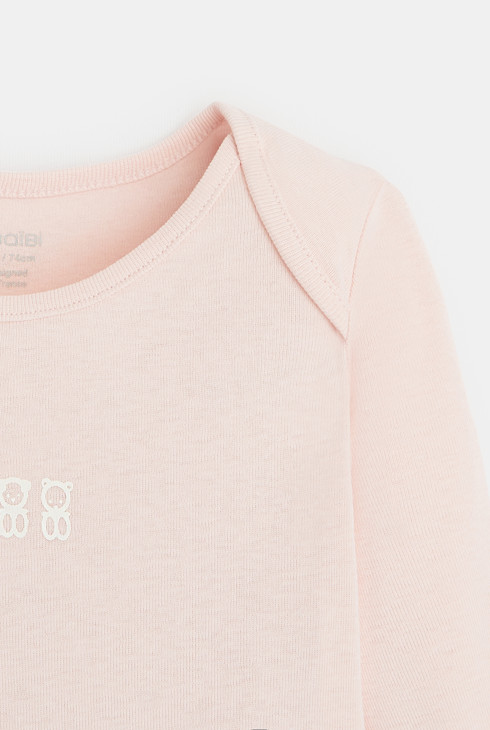 Langärmeliger Body mit amerikanischem Halsauschnitt (5er-Set) Rosa Geburt 2