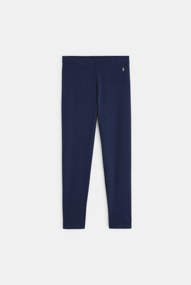 Leggings chauds et unis bleu garçon 1