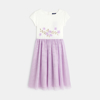 Robe brodée en tulle pailleté violette fille