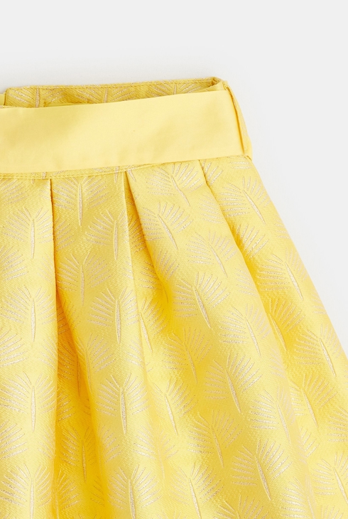 Jupe chic en jacquard jaune fille