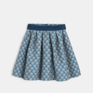 Jupe chic en jacquard bleu fille 1