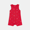 Combishort coton palmiers rouge bébé garçon