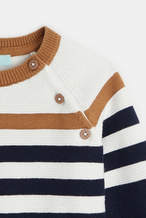 Gestreifter Strickpullover Blau Baby Jungen