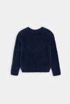 Pull doux à col rond bleu fille 1
