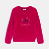 Pull doux à col rond rouge cerise fille Chipie