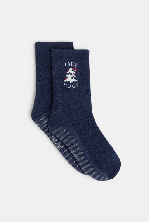 Rutschfeste einfarbige Socken Blau Jungen 1