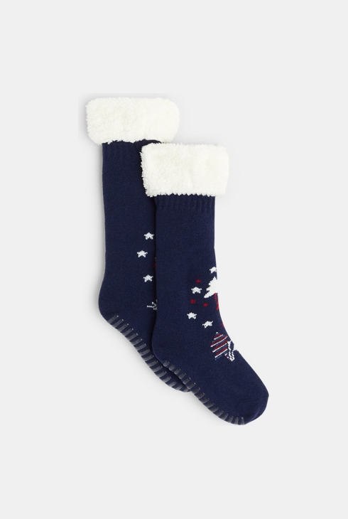 Rutschfeste Strümpfe mit hohem Schaft Blau Jungen 1