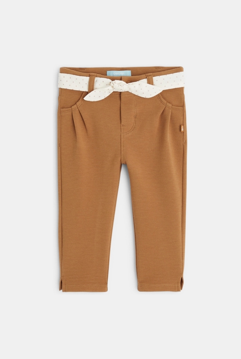 Jegging maille fantaisie marron bébé fille 1