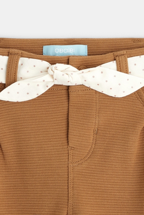 Jegging van siertricot bruin babymeisje 2