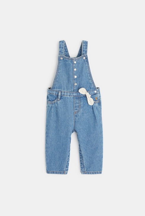 Salopette longue boyfriend denim bleue bébé fille 2