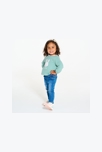 Sweat molleton rayé pomme brodée vert bébé fille 4