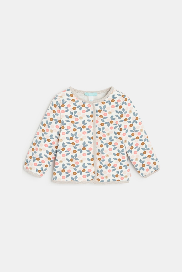 Veste fine doublure polaire fleurie rose bébé fille 1