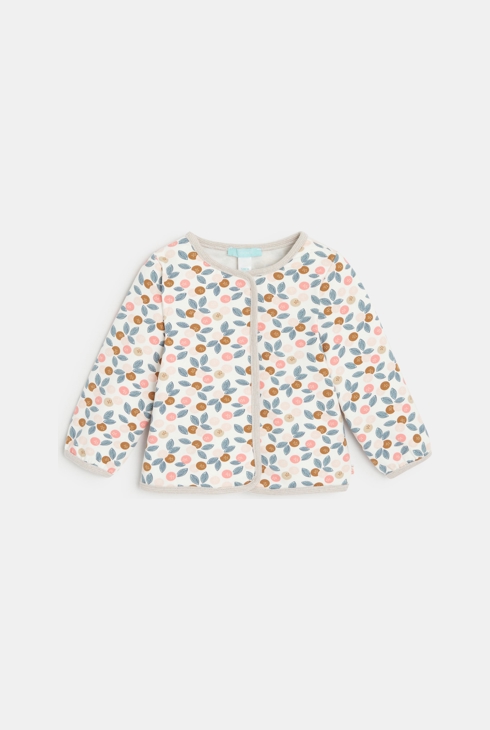 Veste fine doublure polaire fleurie rose bébé fille