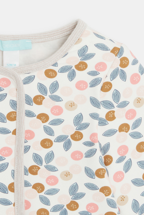 Veste fine doublure polaire fleurie rose bébé fille
