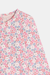 Camiseta punto de canalé plano de flores rosa bebé niña 3