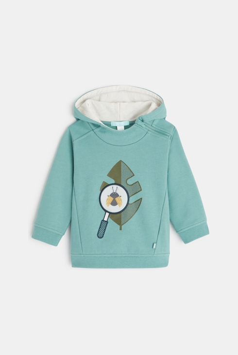 Kapuzen-Sweatshirt mit Natur-Patch Grün Baby Jungen 1