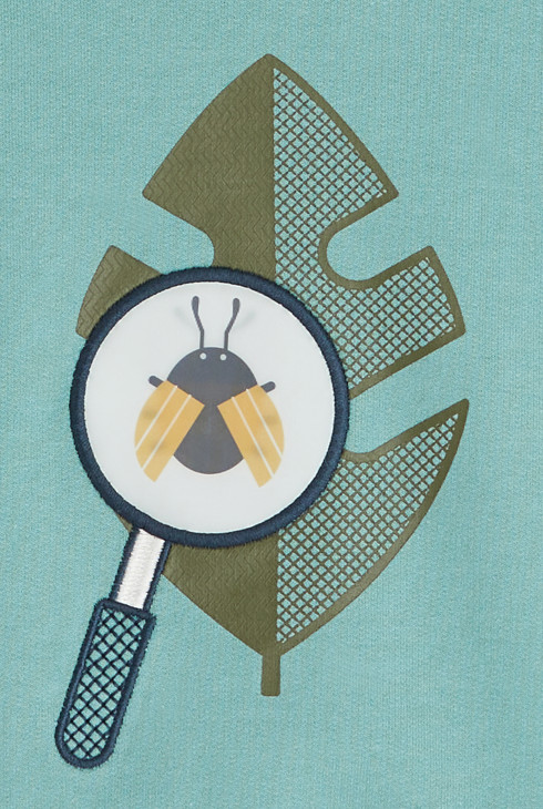 Sweat à capuche patch animé nature vert bébé garçon 2