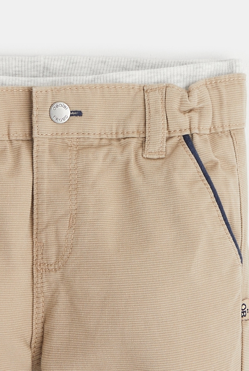 Hose aus Baumwolle mit Mikrostreifen Beige Baby Jungen