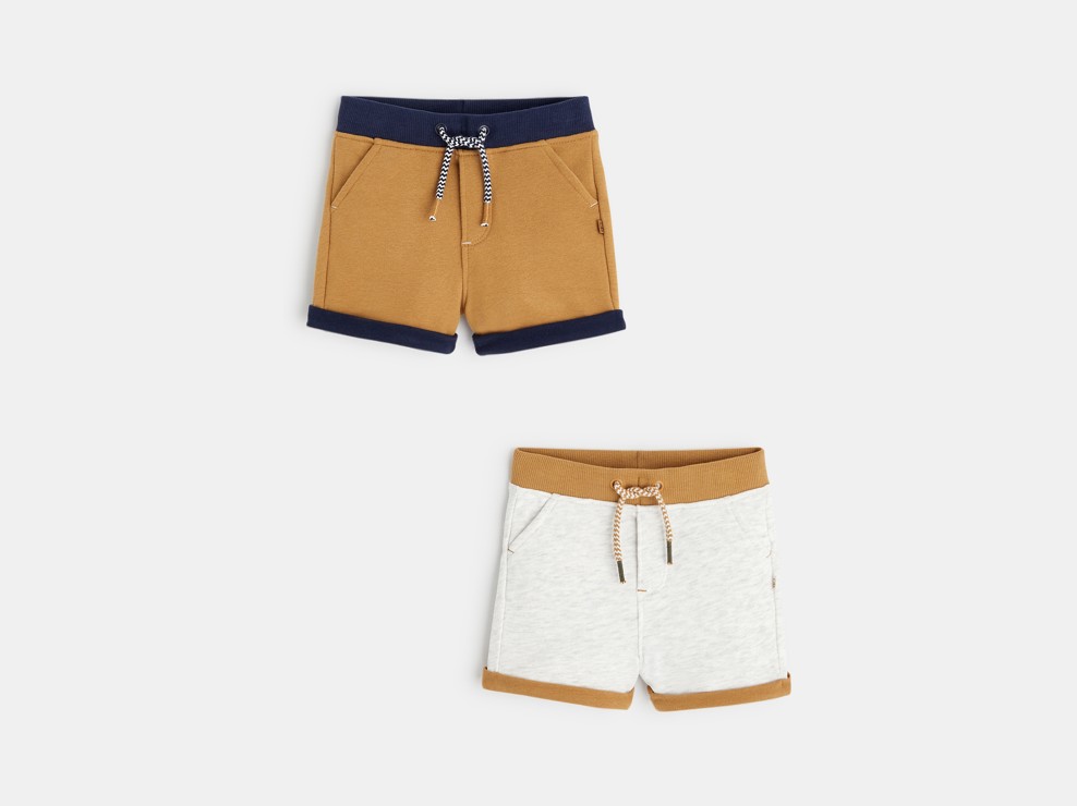 Short en molleton (lot de 2) gris bébé garçon 1