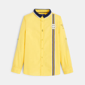 Chemise colorée à col contrasté jaune garçon 1