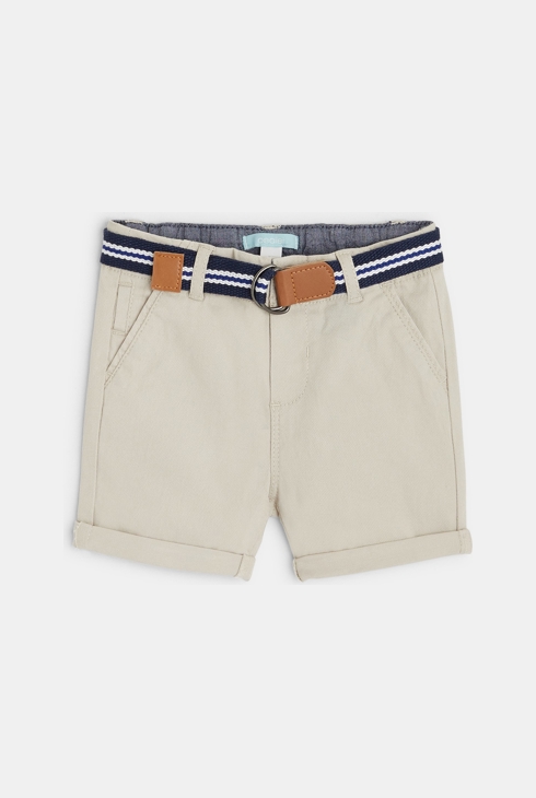 Shorts mit Umschlag aus modischer Baumwolle Beige Baby Jungen 1