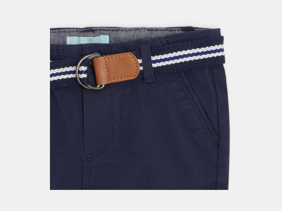 Short à revers coton fantaisie bleu bébé garçon 2