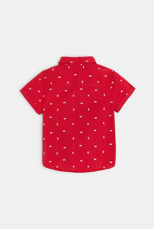 Chemise palmiers rouge bébé garçon
