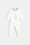 Dors-bien velours animaux col chambray blanc naissance 1