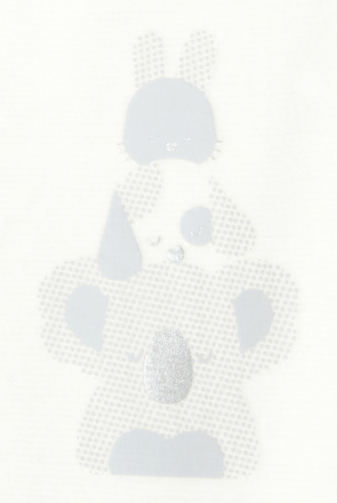 Strampler aus Samt mit Tiermuster und Chambray-Kragen Weiß Geburt 2