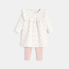 Robe tissu fantaisie bulles et legging rose naissance