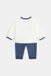 Sweat molleton et pantalon maille côtelée bleu naissance 4