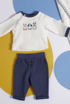 Sweat molleton et pantalon maille côtelée bleu naissance 5