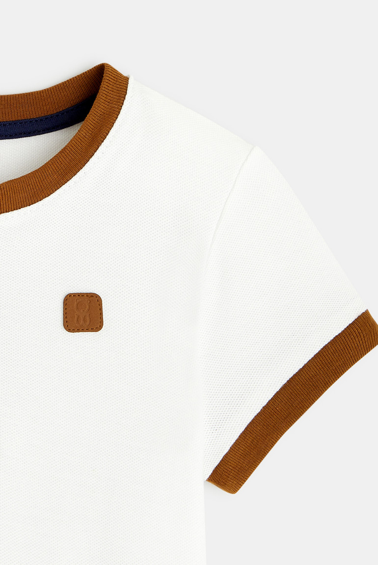 Tunisien Tee Shirt Maille Tshirt Bébé Garçon Tee-shirt Manches Courtes  U00e0 Col Tunisien En