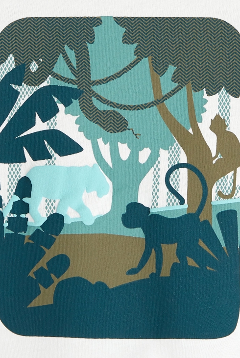 Majica z motivom džungle zelena dojenček deček 2