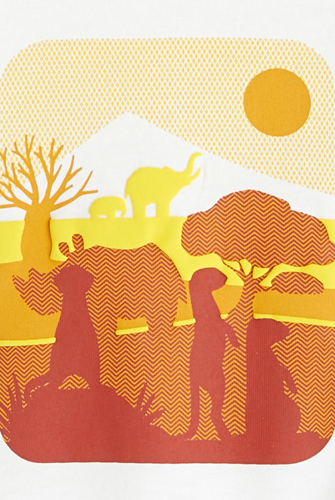 Majica s potiskom savane  rumena dojenček deček 2