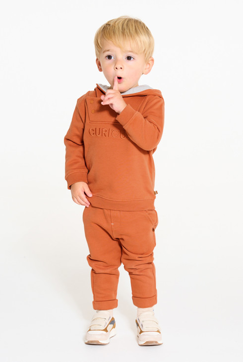 Oranges Molton-Sweatshirt mit Kapuze Baby Jungen 2