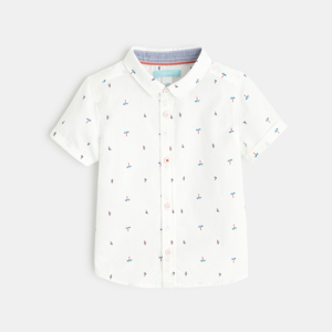 Chemise palmiers et surfs blanche bébé garçon 1