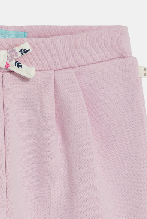 Blasslila geblümte Hose aus Molton Kleinkind Mädchen