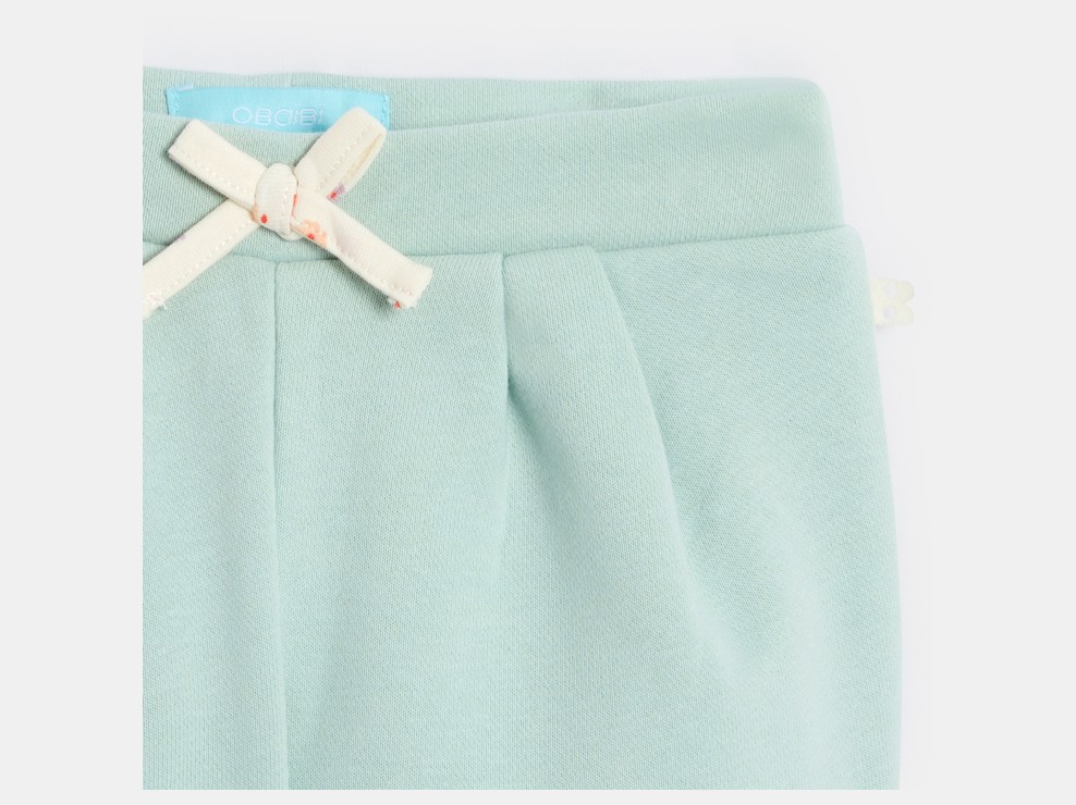 Grüne geblümte Hose aus Molton Kleinkind Mädchen 2