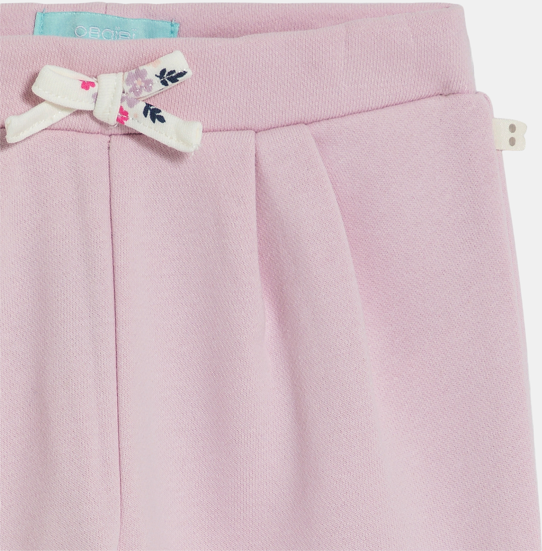 Blasslila geblümte Hose aus Molton Kleinkind Mädchen 2