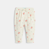 Pantalon molleton fleuri blanc bébé fille