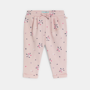 Pantalon molleton rose bébé fille 1