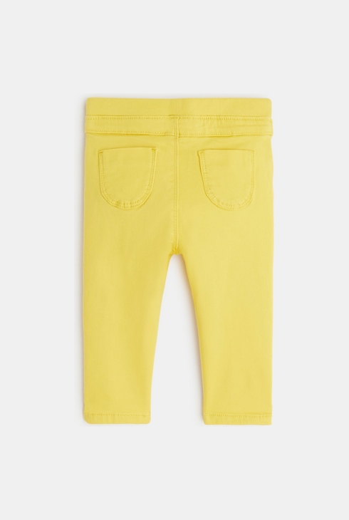 Einfarbig gelbe Jeggings Baby Mädchen 2