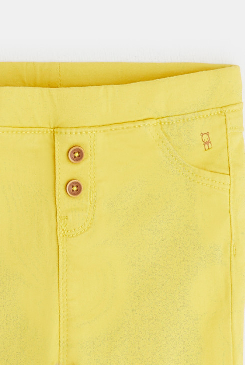 Einfarbig gelbe Jeggings Baby Mädchen 2