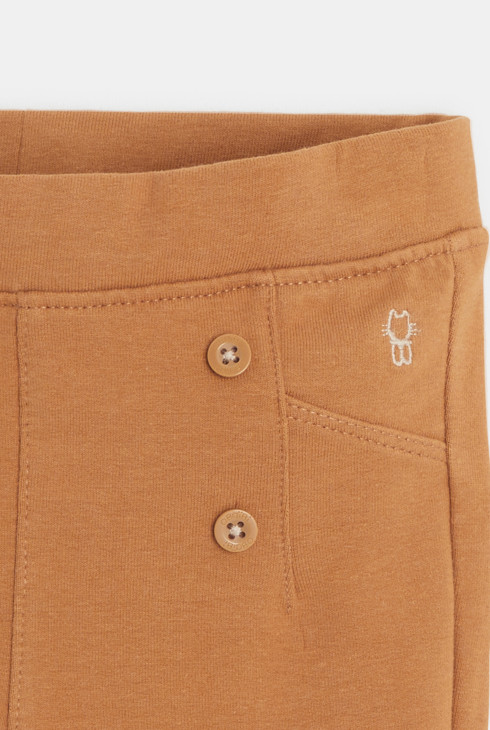 Spodnji del trenirke z gumbi z učinkom mostu rjava dojenček deklica 2