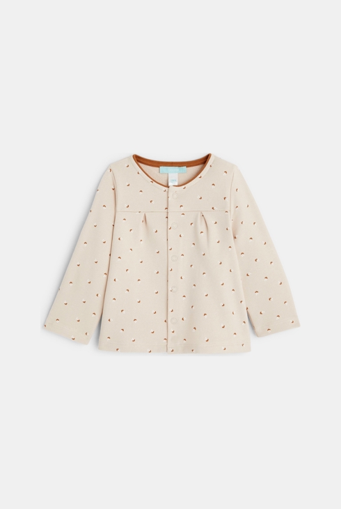 Moltonweste mit Blumenmuster Beige Baby Mädchen 1