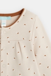 Gilet molleton fleuri beige bébé fille 2