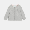 Gilet molleton fleuri gris bébé fille
