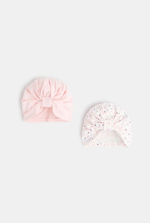 Turban jersey avec noeud (lot de 2) rose naissance 1