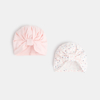 Turban jersey avec noeud (lot de 2) rose naissance